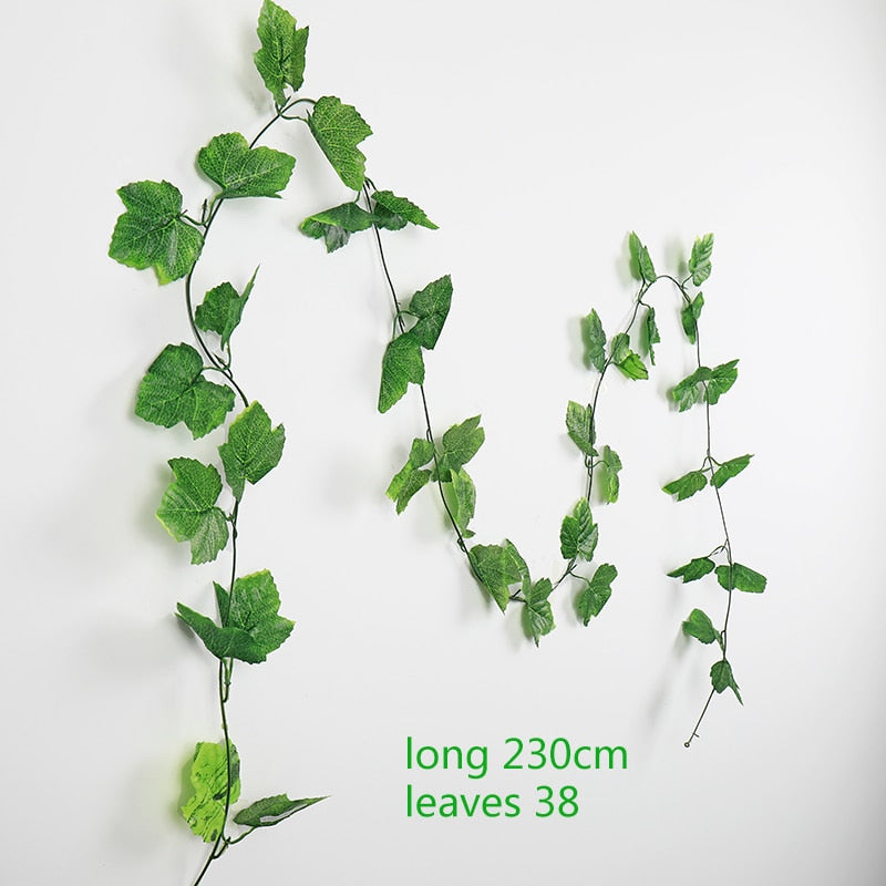 230cm Artificial ivy green silk artificial hanging vines leaf plants vines leaves 1Pcs diy Wall Decor Artificial Plants vine