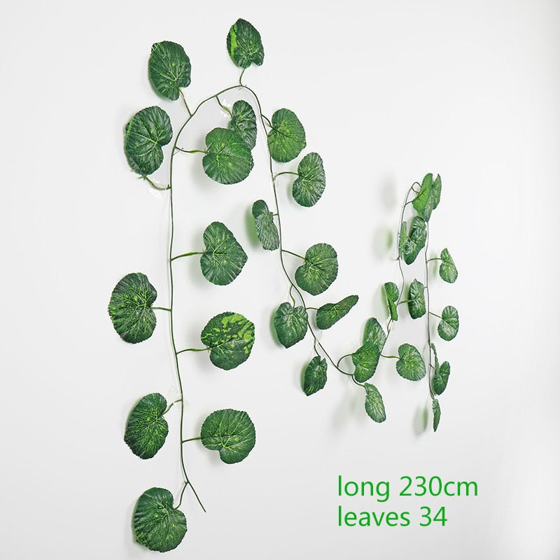 230cm Artificial ivy green silk artificial hanging vines leaf plants vines leaves 1Pcs diy Wall Decor Artificial Plants vine