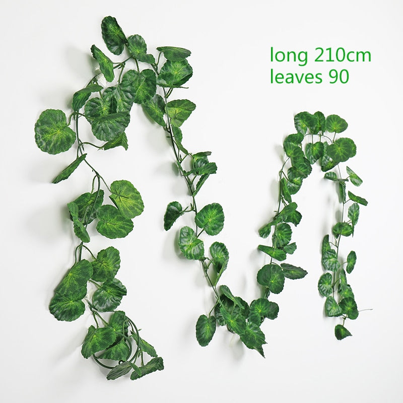 230cm Artificial ivy green silk artificial hanging vines leaf plants vines leaves 1Pcs diy Wall Decor Artificial Plants vine