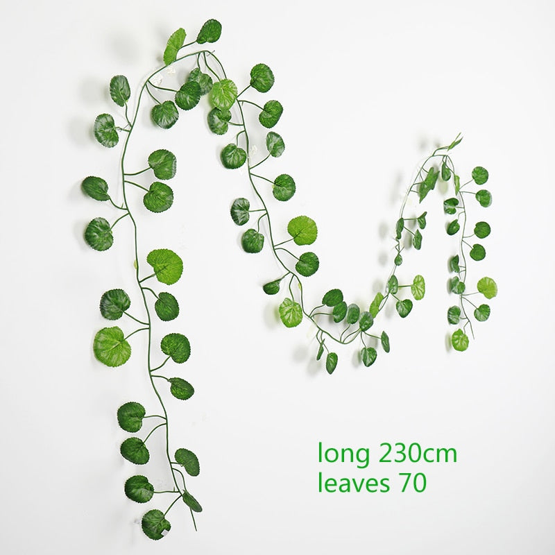 230cm Artificial ivy green silk artificial hanging vines leaf plants vines leaves 1Pcs diy Wall Decor Artificial Plants vine