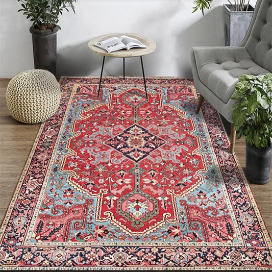 Carpets Persian Vintage Carpet for Living Room Bedroom Mat Non-Slip Area Rugs Absorbent Boho Morocco Ethnic Retro Carpet